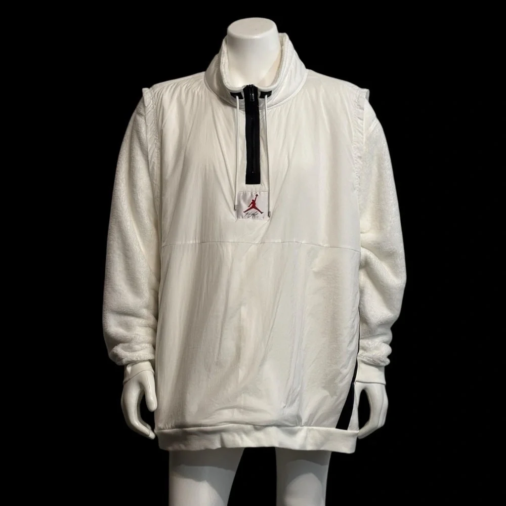 RARE VTG NIKE Jordan Flight White Jacket /Vest Windbreaker Size 3XL